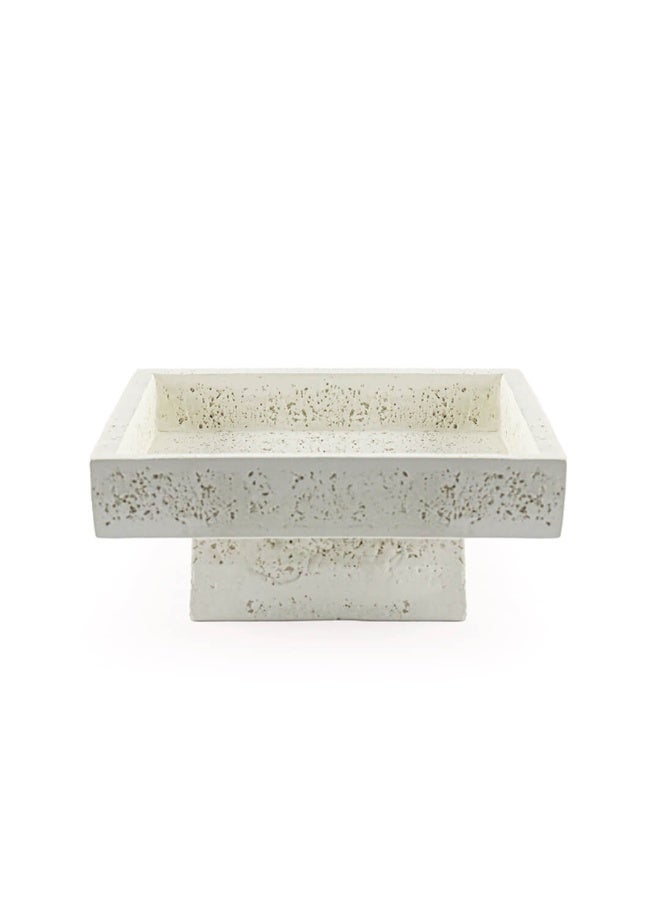 Si Bonne Natural Travertine Stone Elevated Bathtub Tray with Pedestal Base – Luxury Bathroom Organizer for Candles, Skincare, Towels and Spa Accessories - Image 1